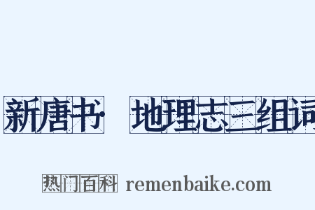 新唐书·地理志三组词是什么意思的图片